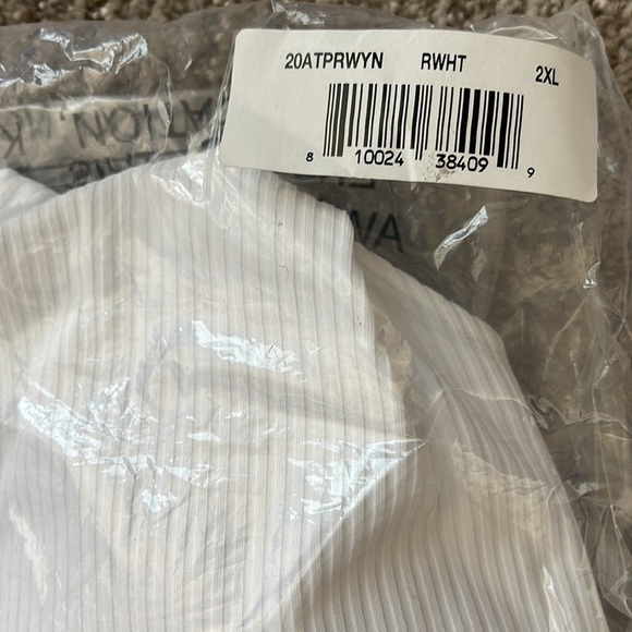 Andie Swim The Last Splash Wynwood To One Shoulder White Ribbed Top Gold - Picture 9 of 13